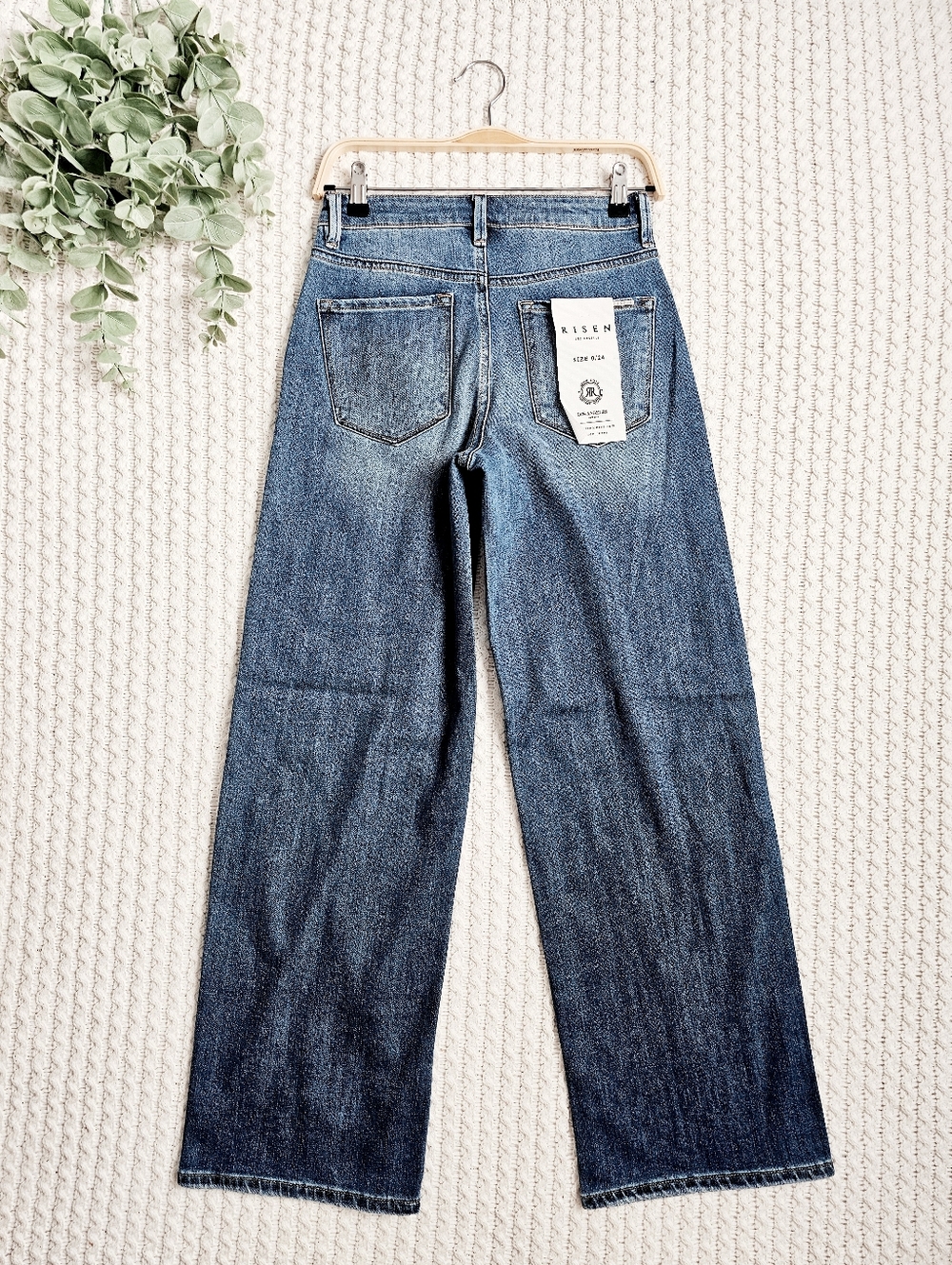 RISEN High Rise Medium Wash Slouchy Baggy Jeans Wide Leg Relaxed Various NEW - Picture 11 of 17